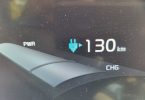 electric car dashboard with large touchscreen
