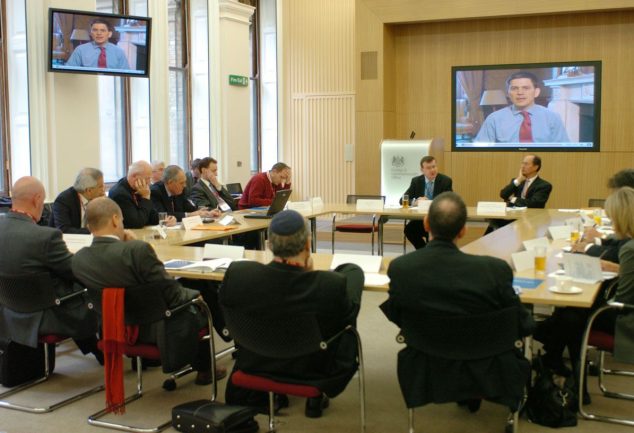 A team meeting in an office