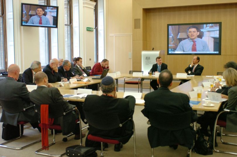 A team meeting in an office