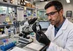 Laboratory researcher preparing a personalised cancer vaccine sample