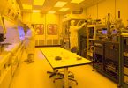Semiconductor fabrication cleanroom with chip manufacturing equipment